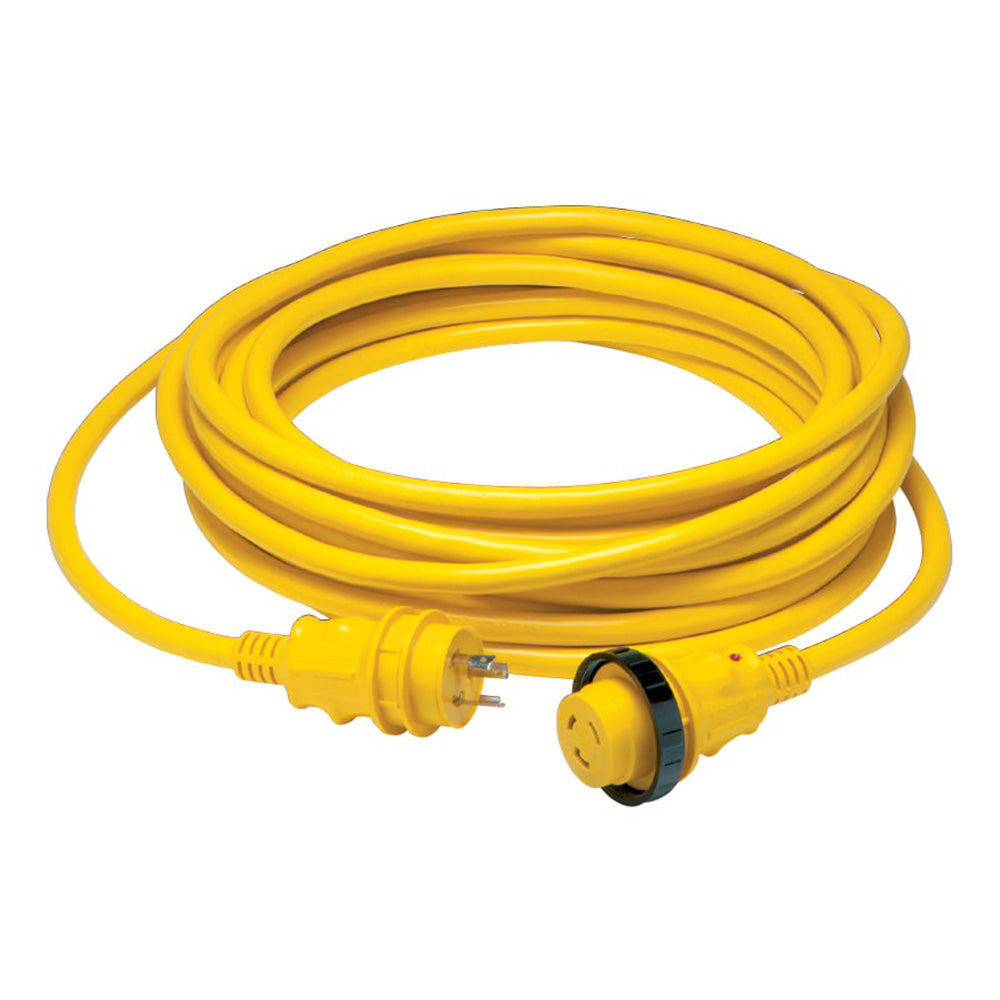 Marinco 30 Amp Power Cord Plus Cordset - 35' - Yellow — marine shore power