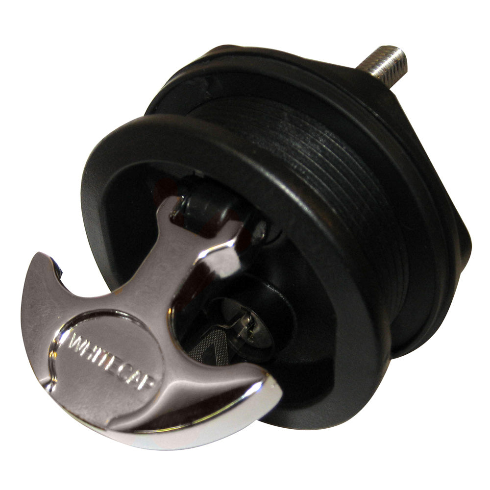 Whitecap T-Handle Latch - Chrome Plated Zamac/Black Nylon - Locking - Freshwater Use Only — marine latches