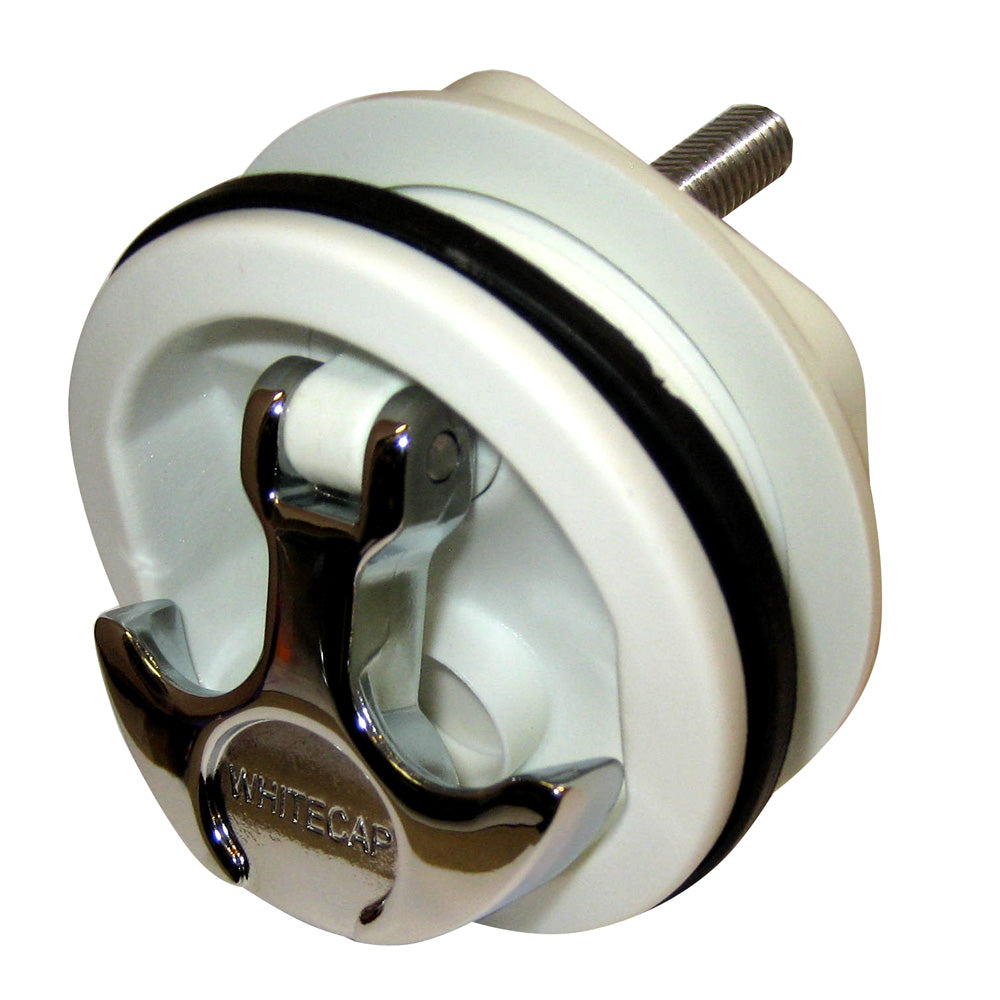 Whitecap T-Handle Latch - Chrome Plated Zamac/White Nylon - No Lock - Freshwater Use Only — marine latches