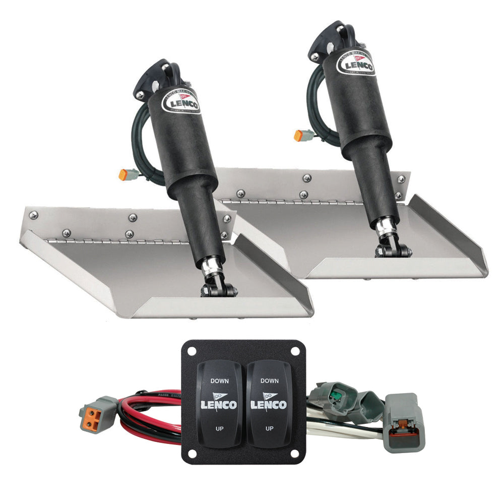 Lenco Marine Lenco 12" x 12" Edge Mount Trim Tab Kit w/Double Rocker Switch Kit — marine trim tabs