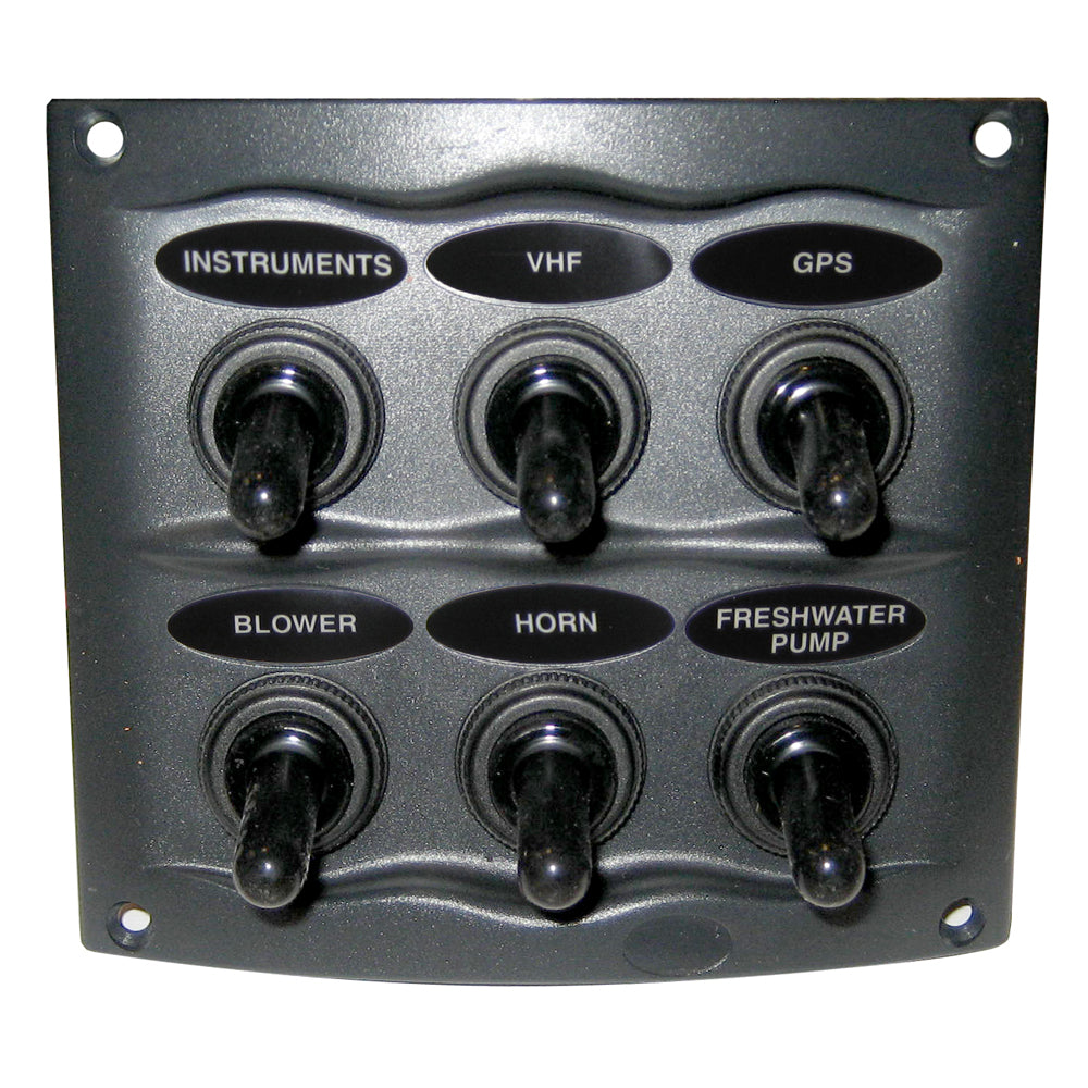 BEP Marine BEP Waterproof Panel - 6 Switches - Grey — marine electrical panels