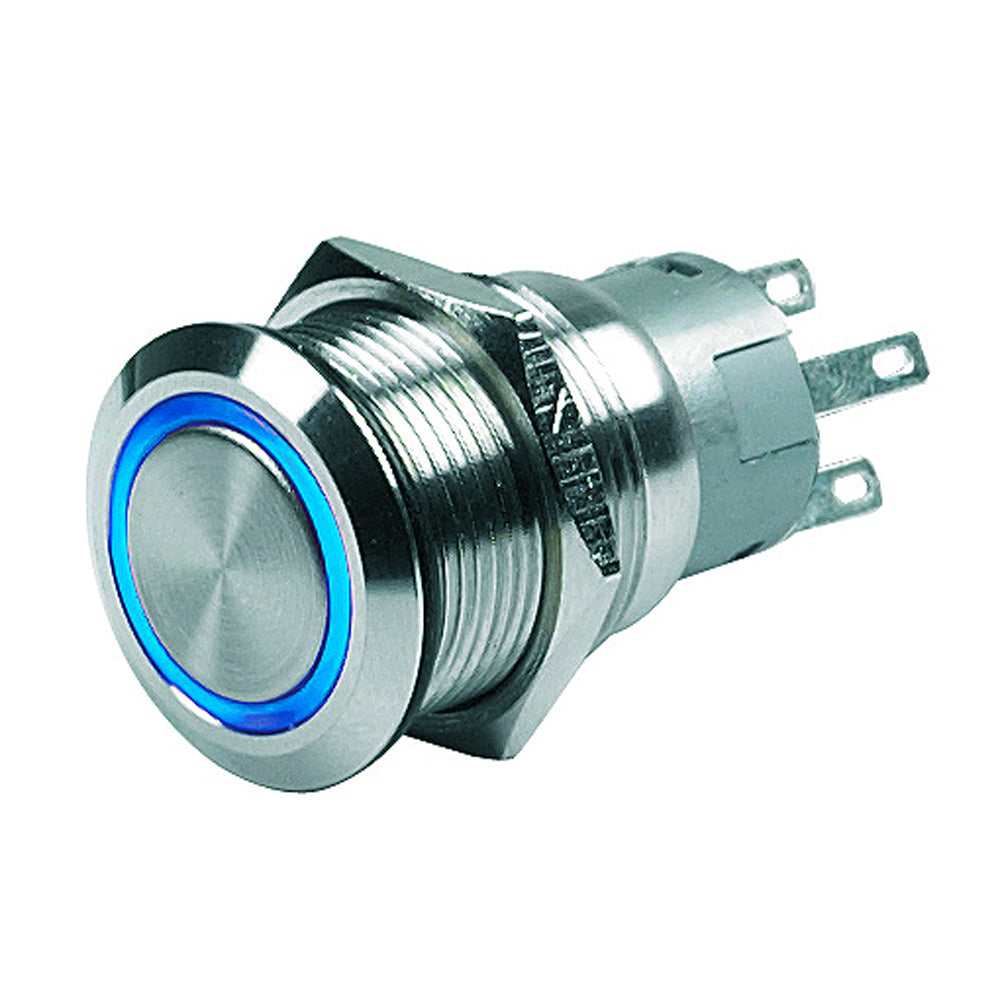 BEP Marine BEP Push Button Switch - 24V Latching On/Off - Blue LED — marine switches & accessories
