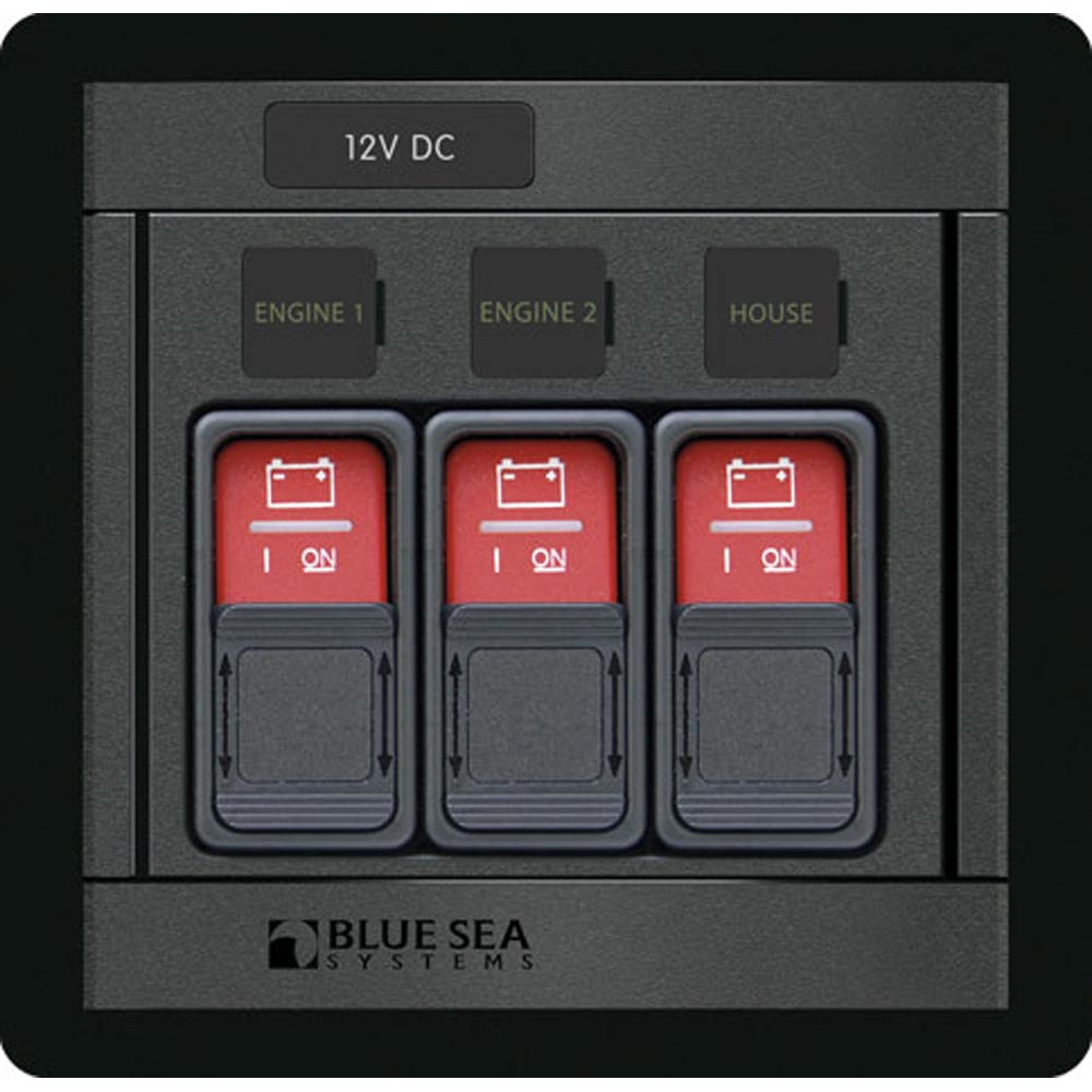 Blue Sea Systems Blue Sea 1148 Remote Control Panel w/(3) 2145 Remote Control Contura Switch — marine battery management