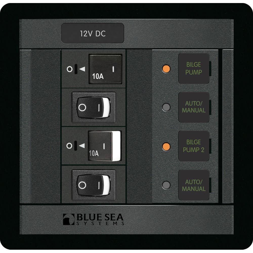Blue Sea Systems Blue Sea 1522 360 Panel Dual Bilge Pump Control — marine electrical panels