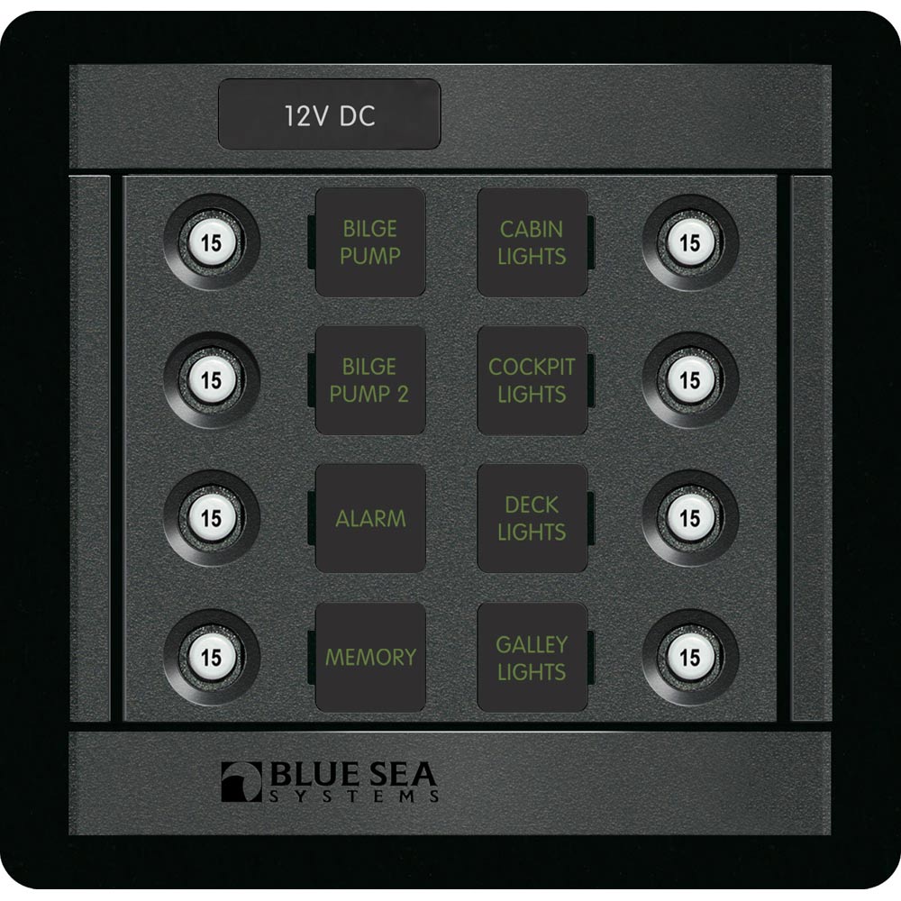 Blue Sea Systems Blue Sea 1450 DC 8 Position CLB Square — marine electrical panels