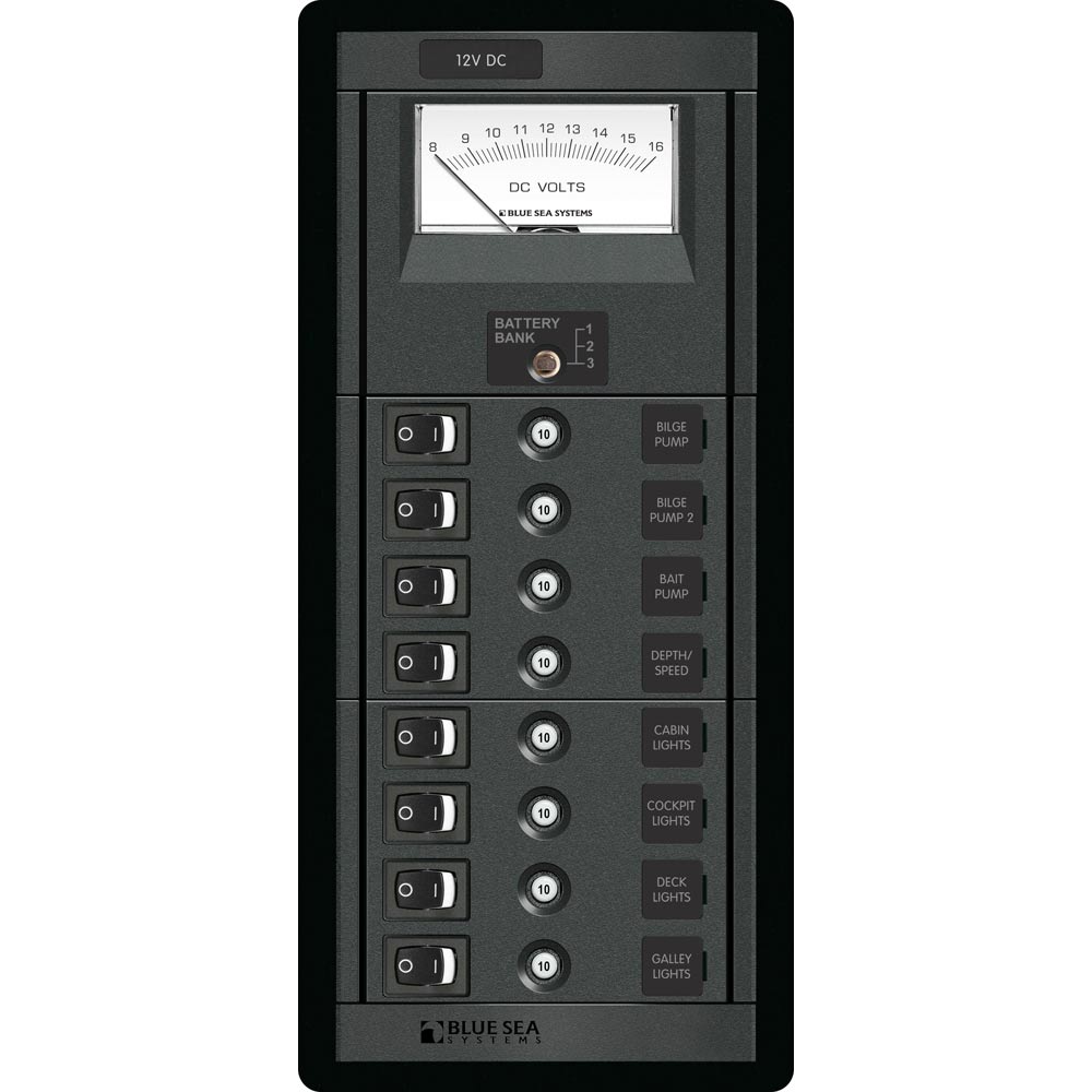 Blue Sea Systems Blue Sea 1463 8 Position Switch CLB + Meter Vertical — marine electrical panels