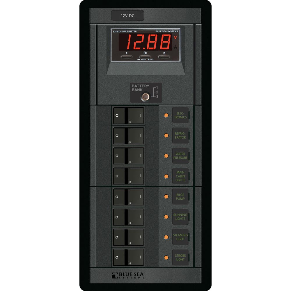 Blue Sea Systems Blue Sea 1227 12V DC 8 Position w/Digital Meter — marine electrical panels