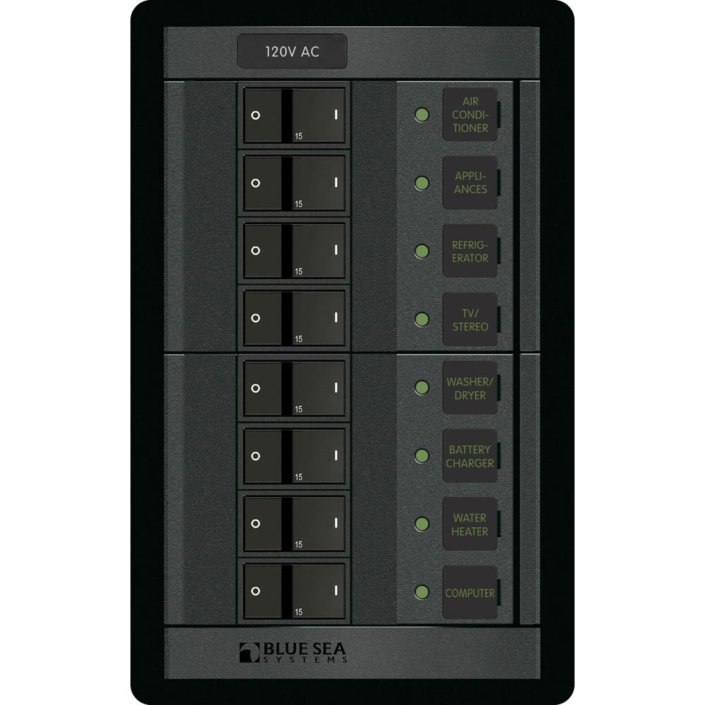 Blue Sea Systems Blue Sea 1228 120V AC 8 Position — marine electrical panels
