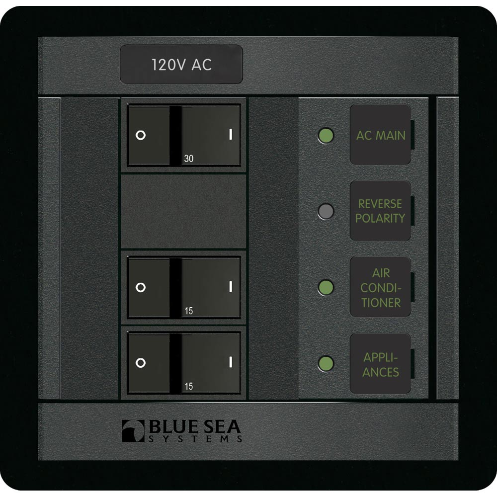 Blue Sea Systems Blue Sea 1214 120V AC Main + 2 Positions — marine electrical panels