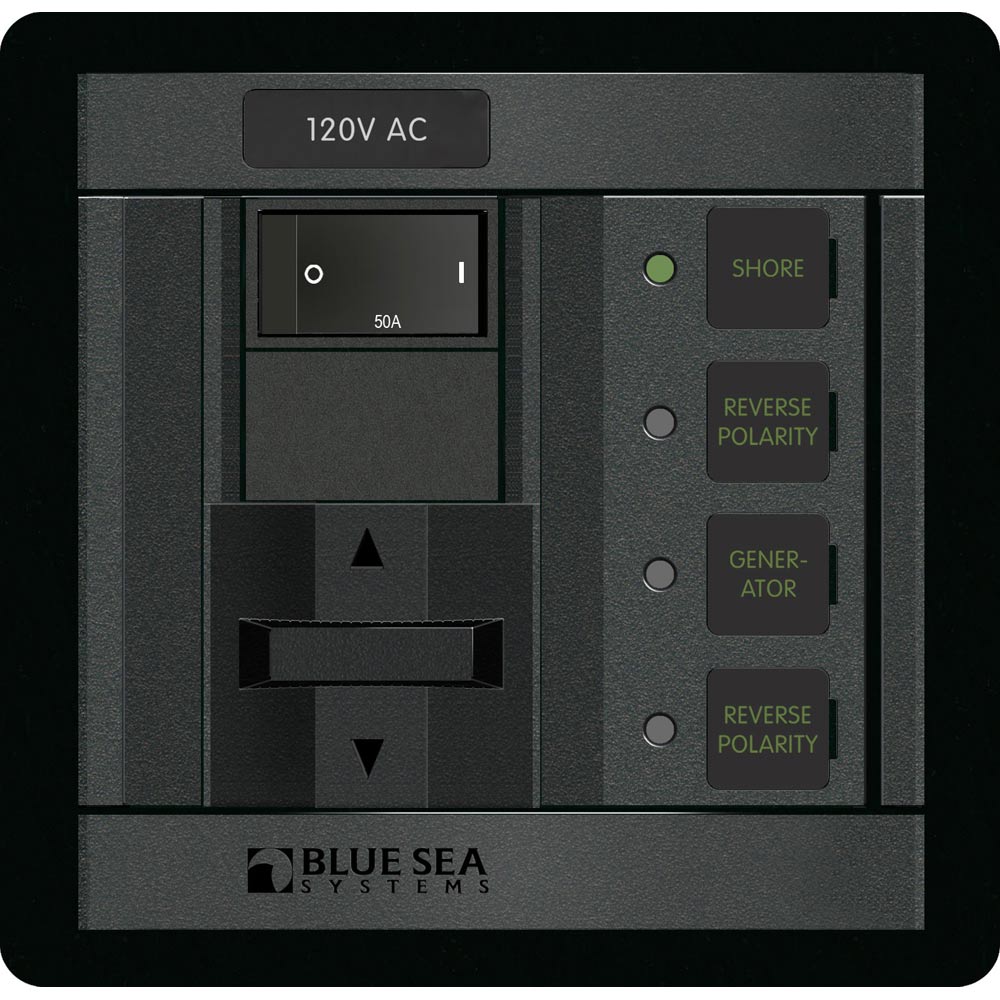Blue Sea Systems Blue Sea 1231 120V AC 2 Sources - 50A — marine electrical panels