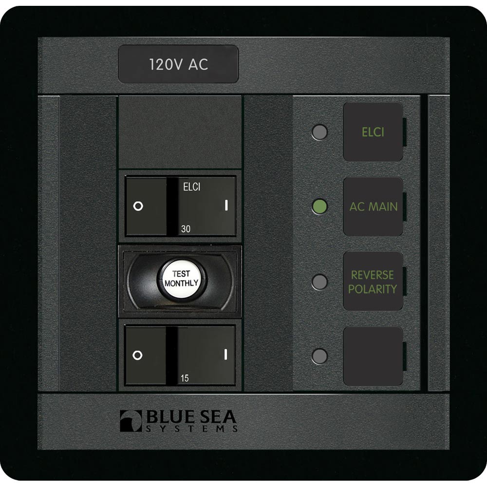 Blue Sea Systems Blue Sea 1190 ELCI Main 30A Double Pole + 1 Position — marine electrical panels