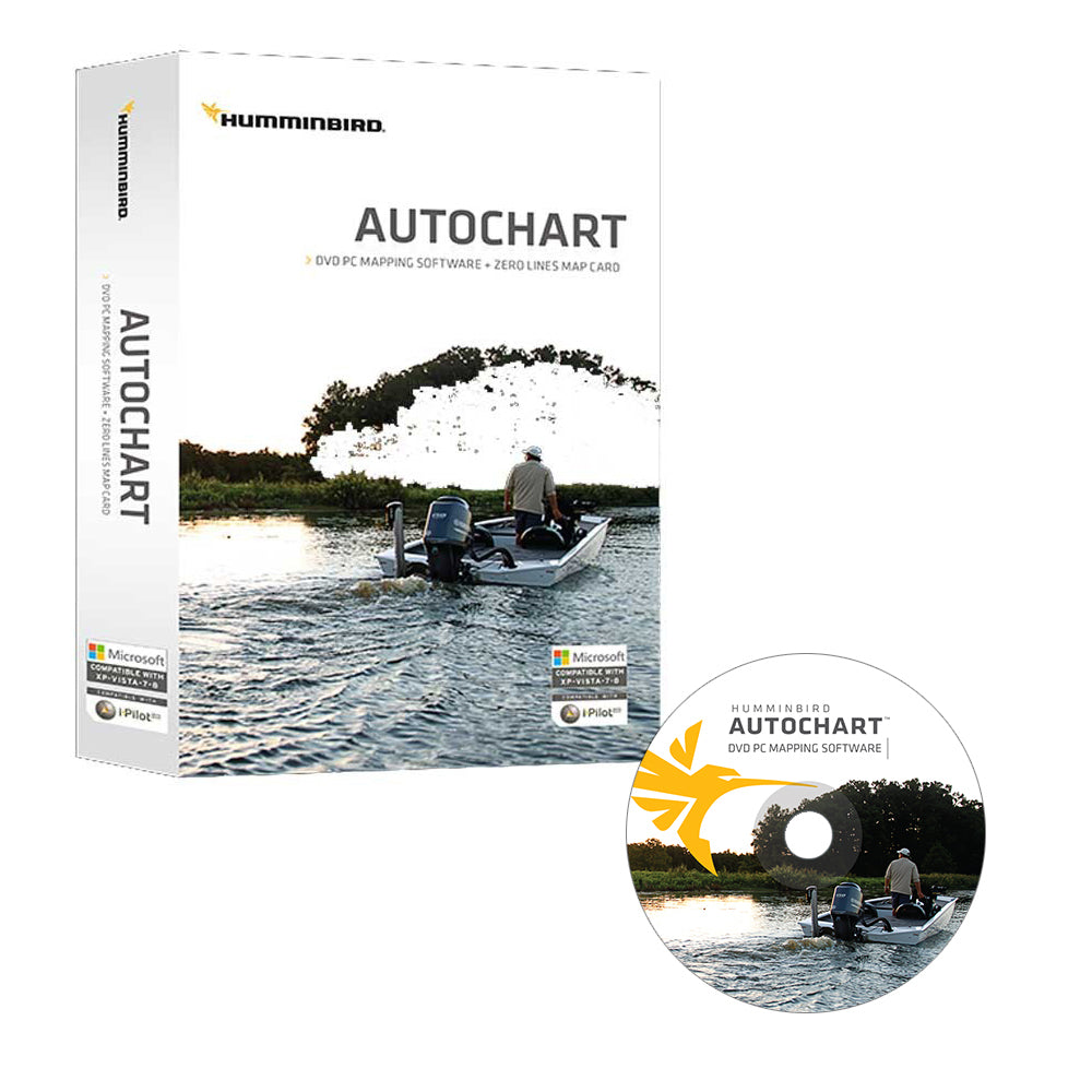 Humminbird Autochart DVD PC Mapping Software w/Zero Lines Map Card — marine marine equipment