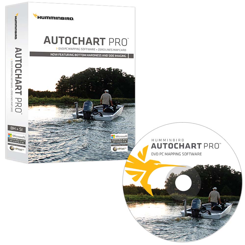 Humminbird AutoChart PRO DVD PC Mapping Software w/Zero Lines Map Card — marine marine equipment