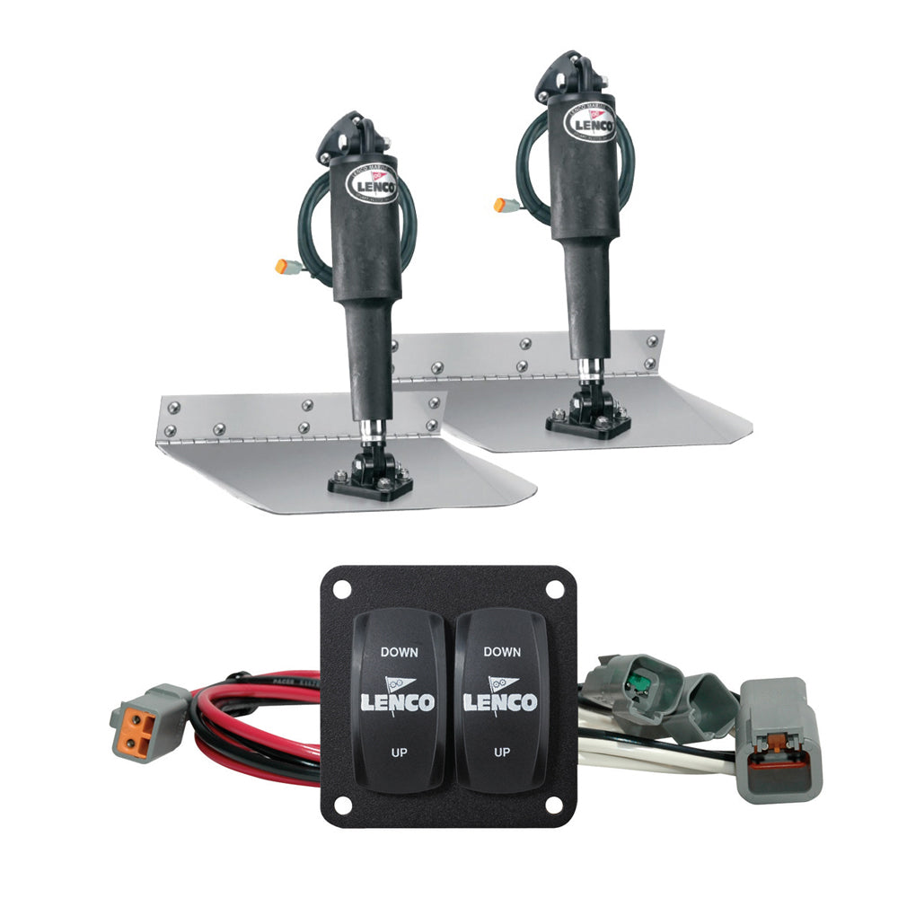 Lenco Marine Lenco 9" x 12" Standard Trim Tab Kit w/Double Rocker Switch — marine trim tabs