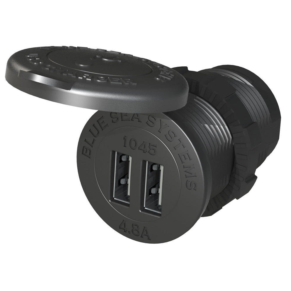 Blue Sea Systems Blue Sea 1045 12/24V Dual USB Charger - 1-1/8" Socket Mount — marine accessories