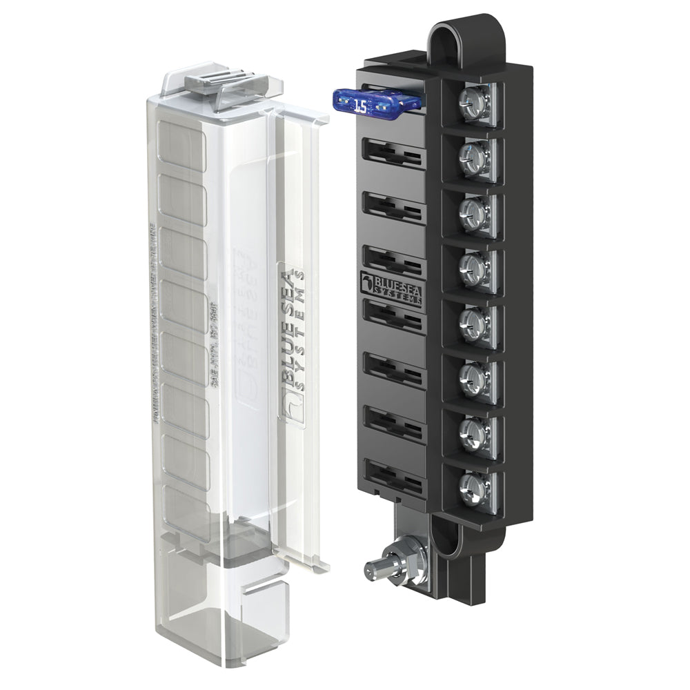 Blue Sea Systems Blue Sea 5046 ST Blade Compact Fuse Blocks - 8 Circuits w/Cover — marine fuse blocks & fuses