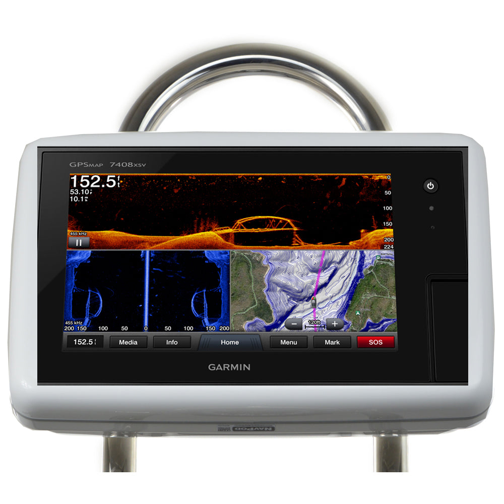 NavPod GP1800-20 SailPod Pre-Cut f/Garmin 7408 / 7408xsv / 7608 / 7608xsv f/9.5" Wide Guard — marine display mounts
