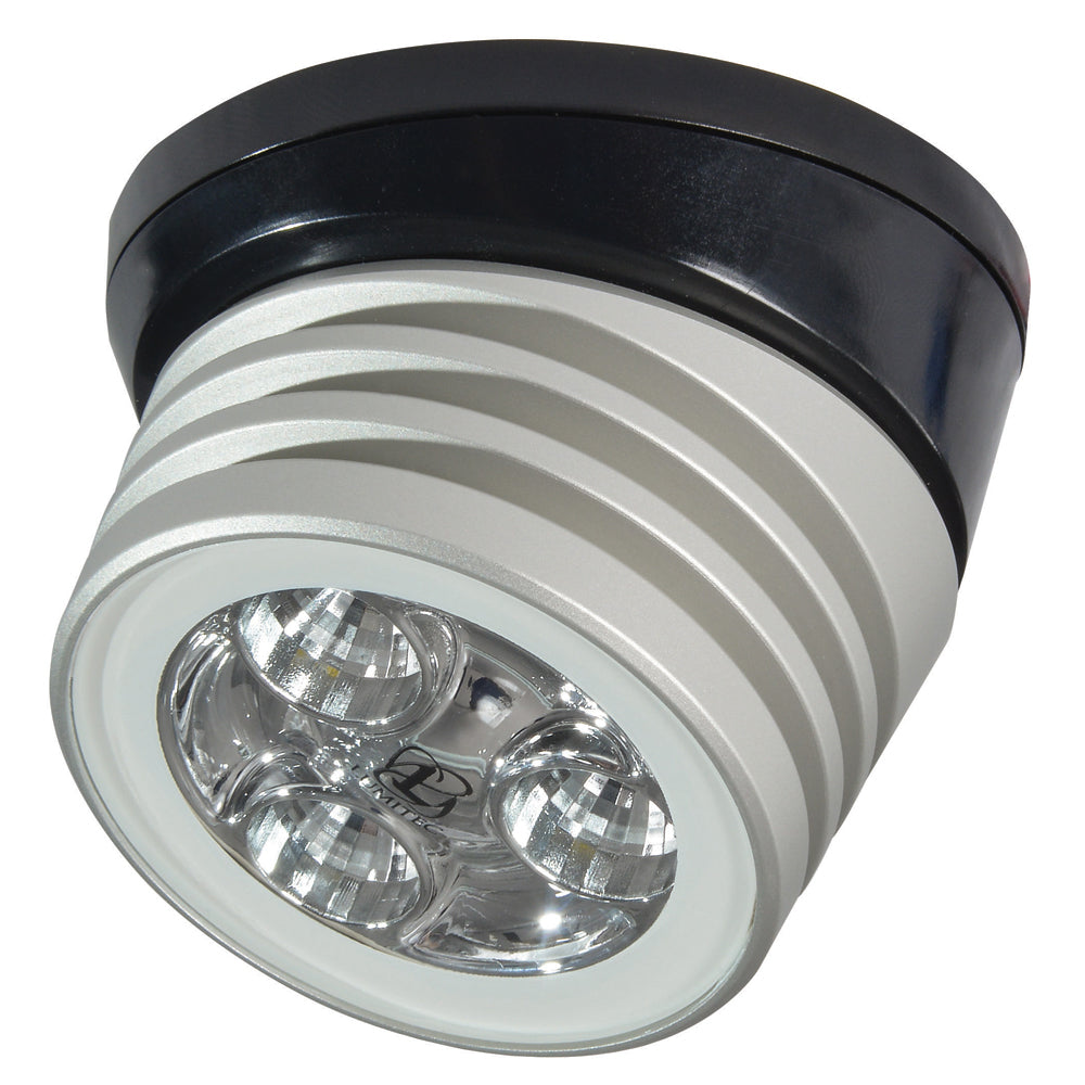 Lumitec Zephyr LED Spreader/Deck Light -Brushed, Black Base - White Non-Dimming — marine flood/spreader lights