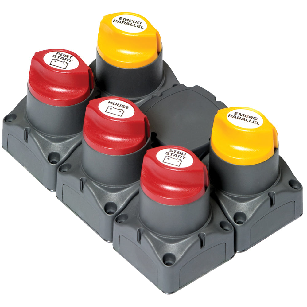 BEP Marine BEP Battery Distribution Cluster f/Twin Outboard Engines w/Three Battery Banks w/Motorized VSR — marine battery management
