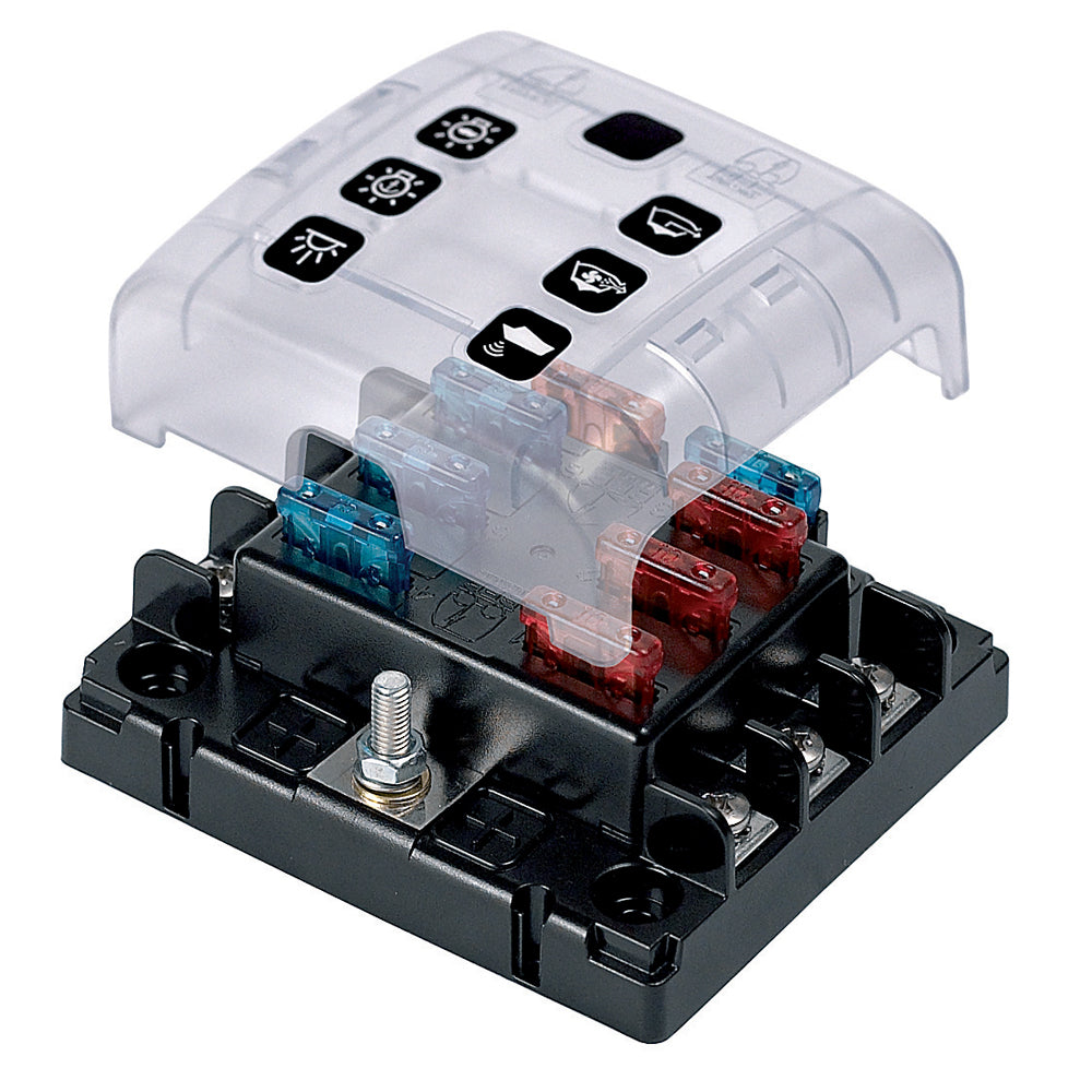 BEP Marine BEP ATC Six Way Fuse Holder Quick Connect w/Cover & Link — marine fuse blocks & fuses
