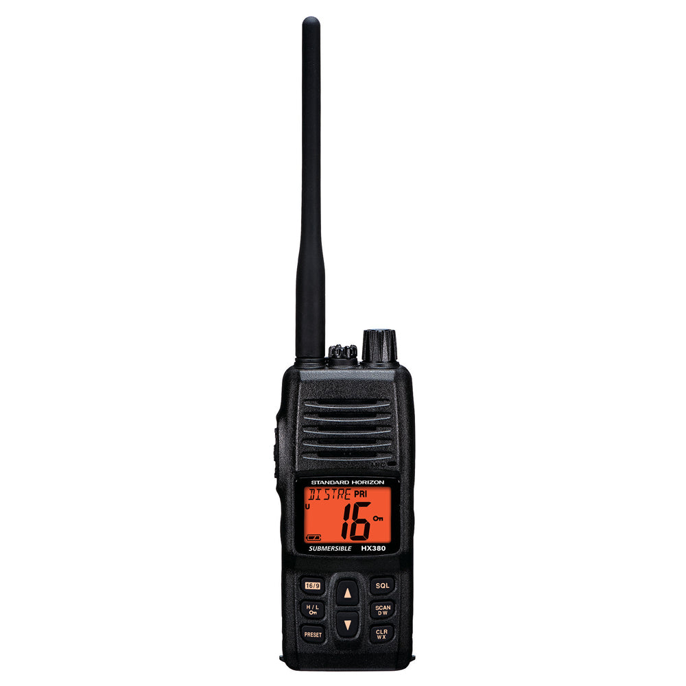 Standard Horizon HX380 5W Commercial Grade Submersible IPX-7 Handheld VHF Radio w/LMR Channels — marine paddlesports