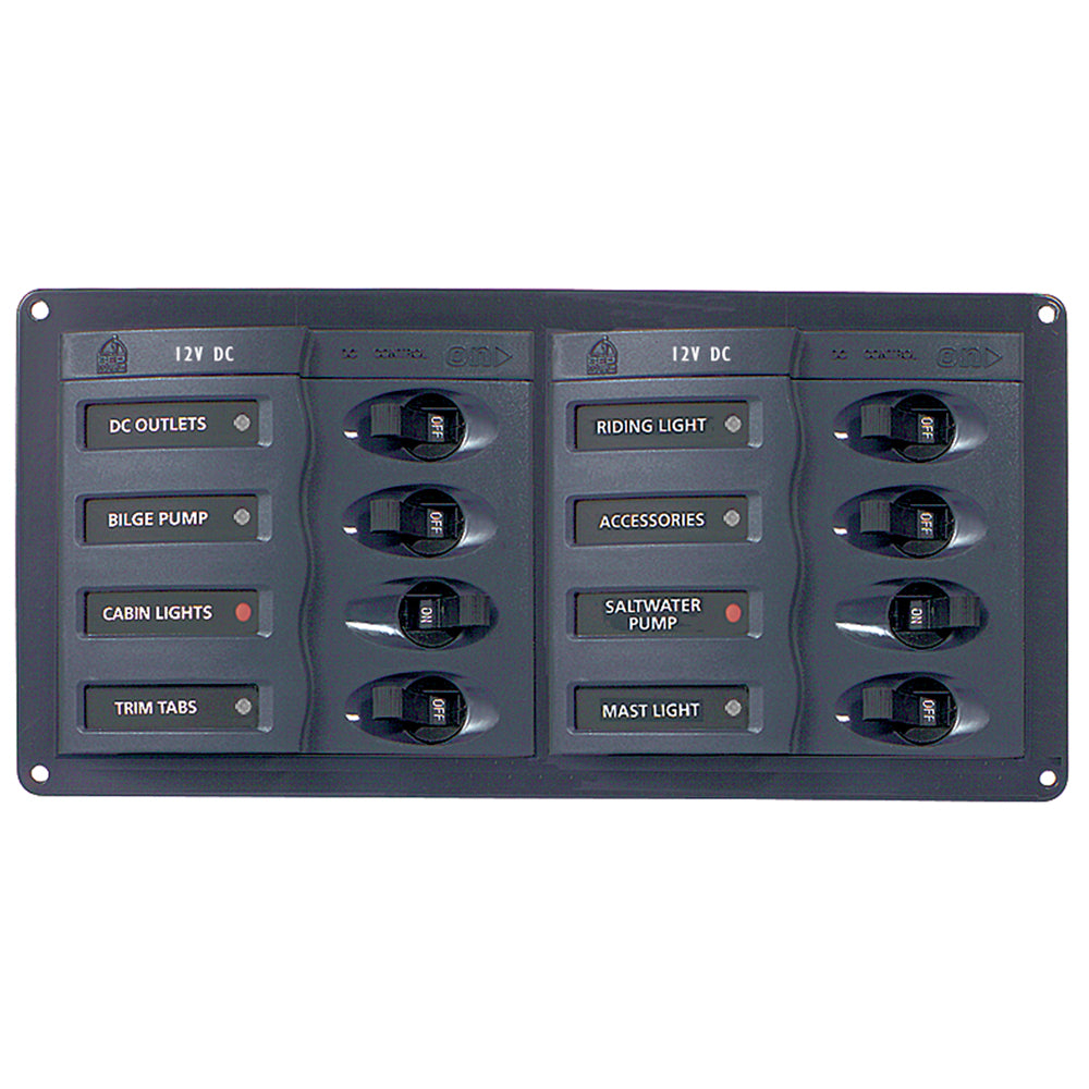 BEP Marine BEP DC Panel - 8-Way - Horizontal — marine electrical panels