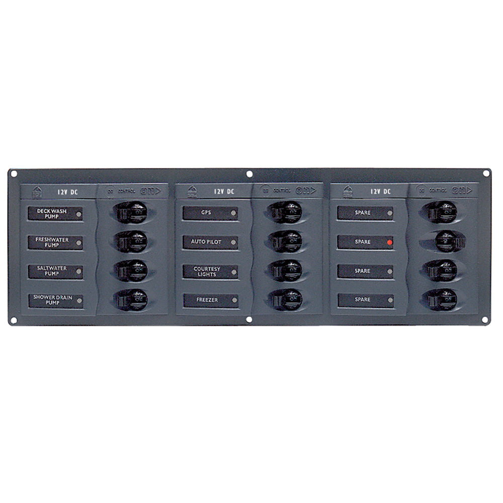 BEP Marine BEP DC Panel - 12-Way - No Meter - Horizontal — marine electrical panels