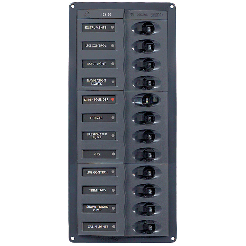 BEP Marine BEP DC Panel - 12-Way - No Meter - Vertical — marine electrical panels