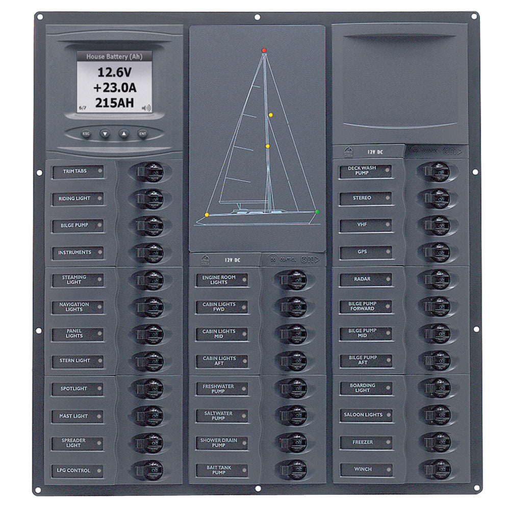 BEP Marine BEP Cruiser Series DC Circuit Breaker Panel w/Digital Meters 32SP DC12V — marine electrical panels