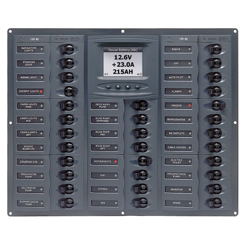 BEP Marine BEP Millennium Series DC Circuit Breaker Panel w/Digital Meters, 32SP DC12V — marine electrical panels