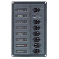 BEP Marine BEP AC Circuit Breaker Panel w/o Meters, 6 Way w/Double Pole Mains — marine electrical panels