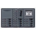 BEP Marine BEP AC Circuit Breaker Panel w/Digital Meters, 12SP 2DP AC230V ACSM Stainless Steel Horizontal — marine electrical panels