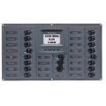 BEP Marine BEP AC Circuit Breaker Panel w/Digital Meters, 16SP 2DP AC230V ACSM Stainless Steel Horizontal — marine electrical panels