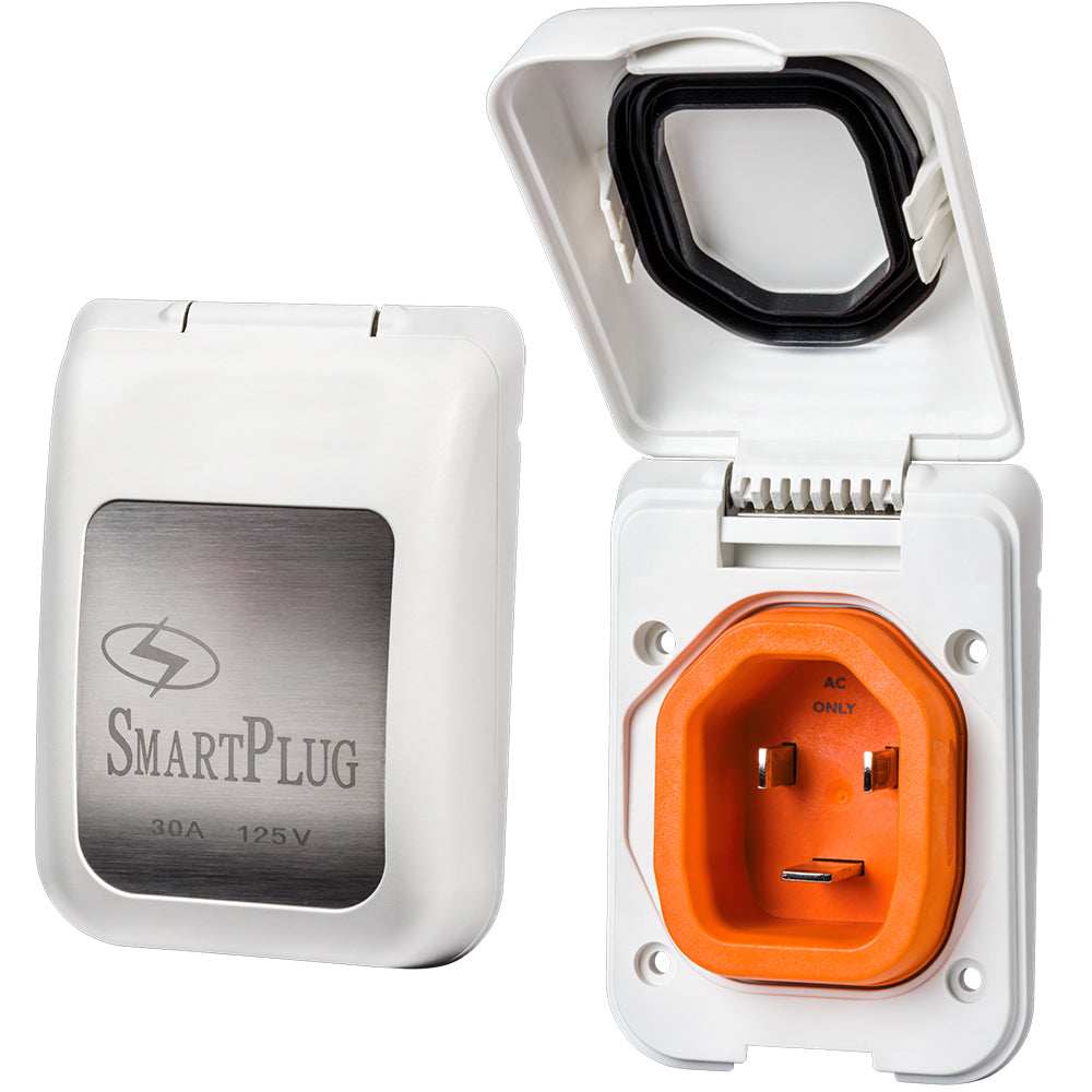 SmartPlug 30 AMP Male Non-Metallic Inlet Cover - White — marine shore power