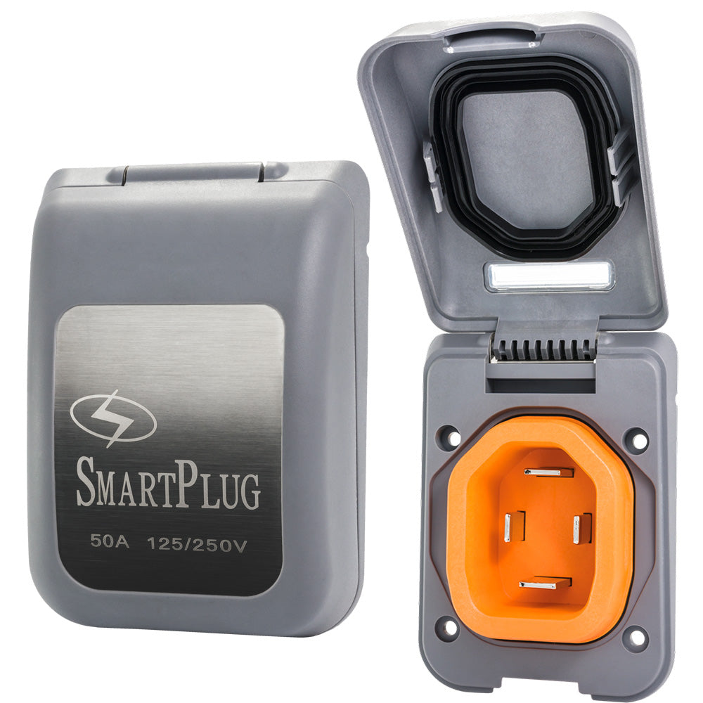 SmartPlug 50 AMP Male Non-Metallic Inlet Cover - Grey — marine shore power