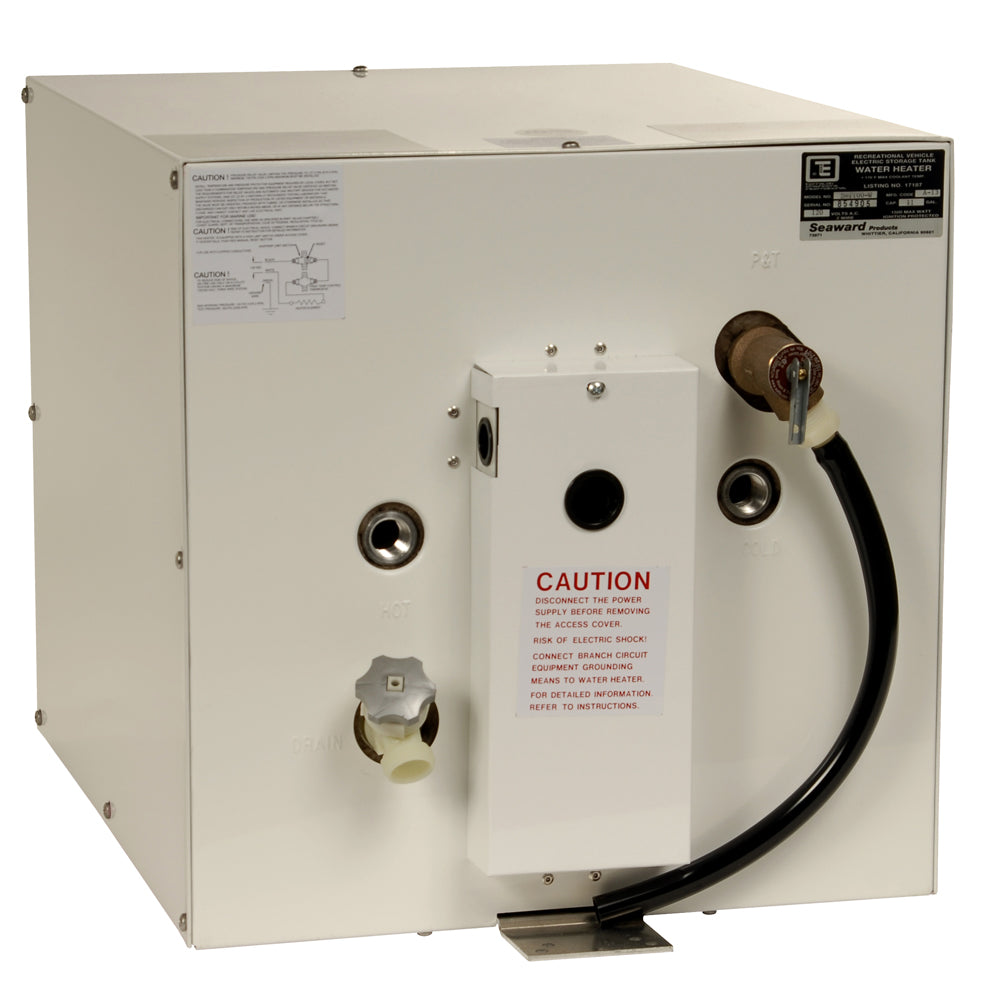 Whale Marine Whale Seaward 11 Gallon Hot Water Heater w/Rear Heat Exchanger - White Epoxy - 120V - 1500W — marine hot water heaters
