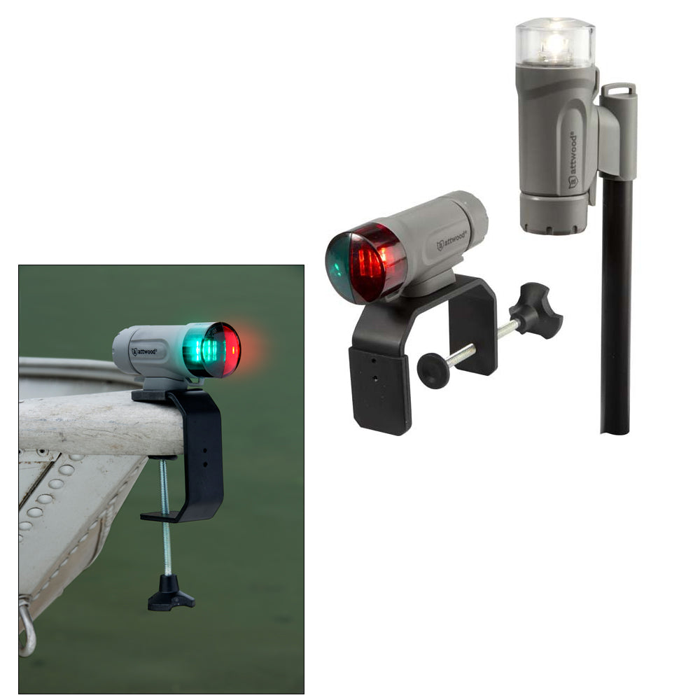 Attwood Marine Attwood PaddleSport Portable Navigation Light Kit - C-Clamp, Screw Down or Adhesive Pad - Gray — marine navigation lights