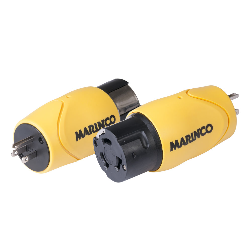 Marinco Straight Adapter - 15A Male Straight Blade to 50A 125/250V Female Locking — marine shore power