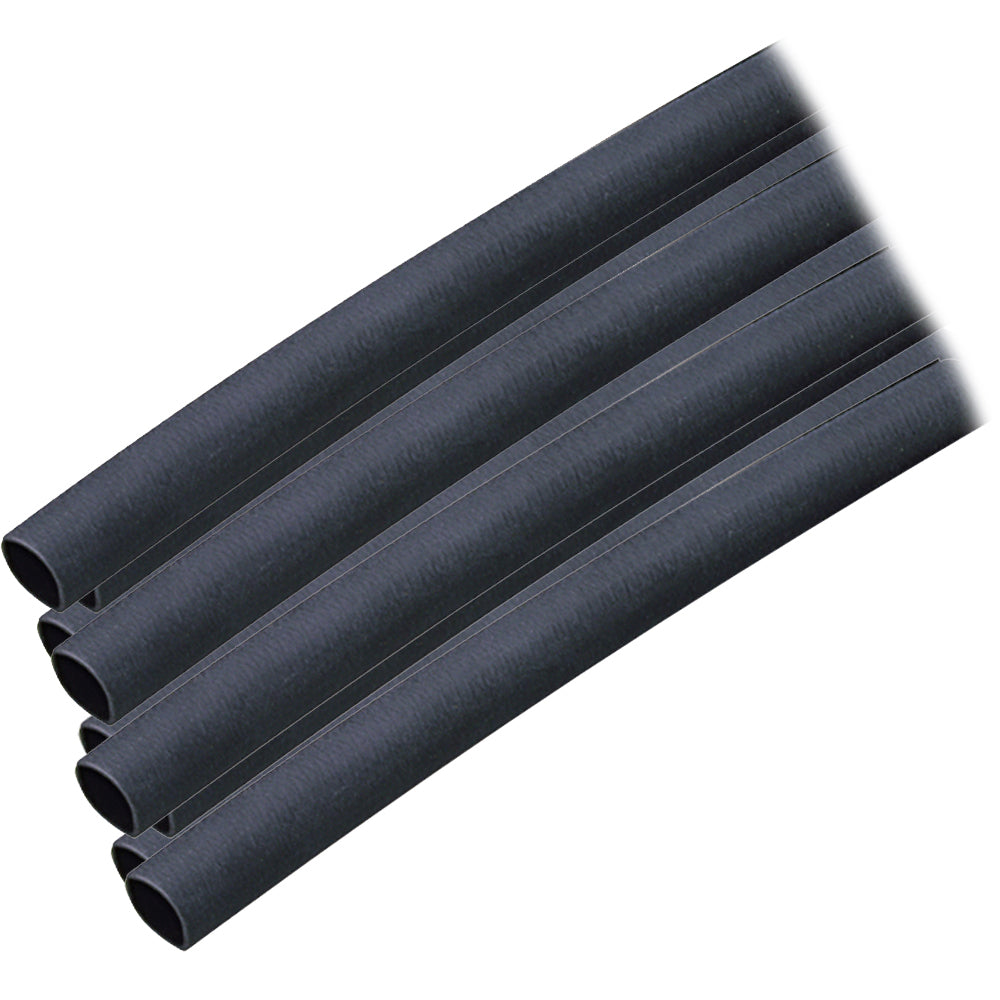 Ancor Adhesive Lined Heat Shrink Tubing (ALT) - 1/4" x 12" - 10-Pack - Black — marine wire management