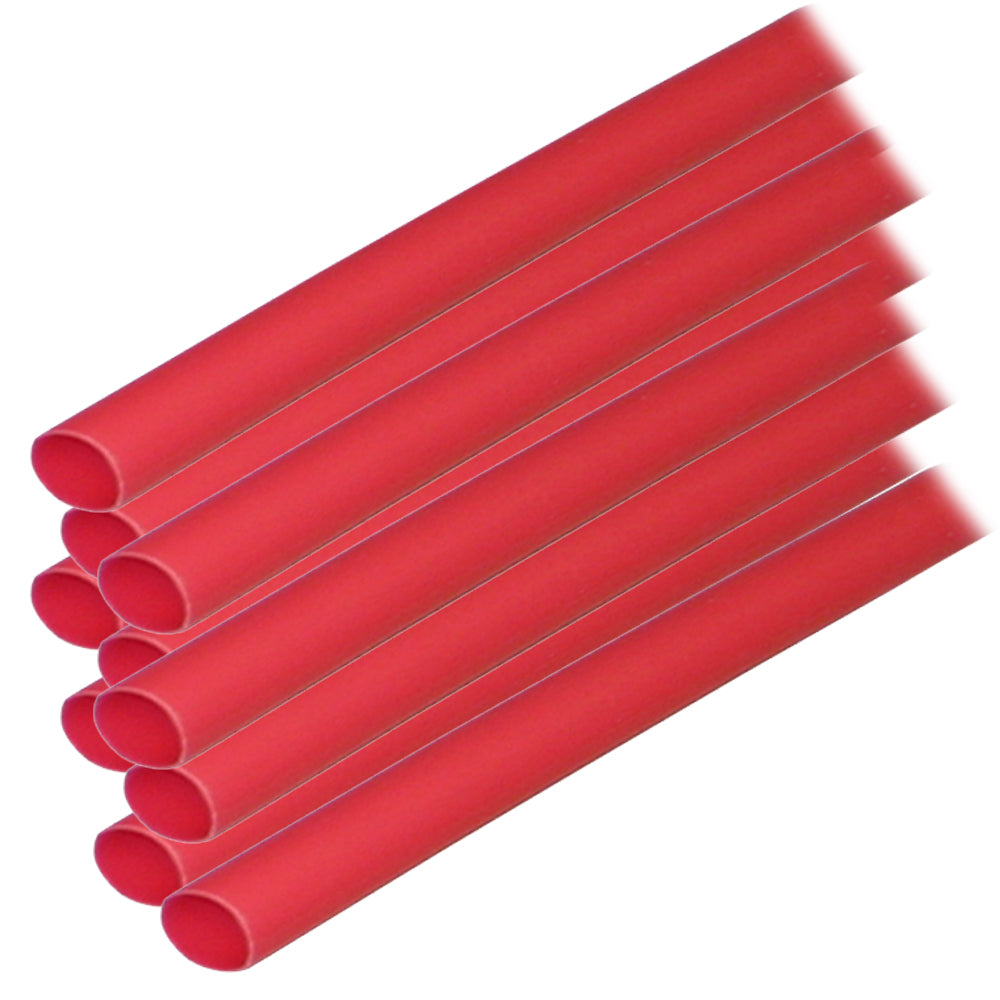 Ancor Adhesive Lined Heat Shrink Tubing (ALT) - 1/4" x 6" - 10-Pack - Red — marine wire management