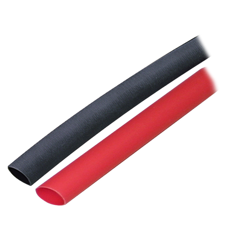 Ancor Adhesive Lined Heat Shrink Tubing (ALT) - 3/8" x 3" - 2-Pack - Black/Red — marine wire management