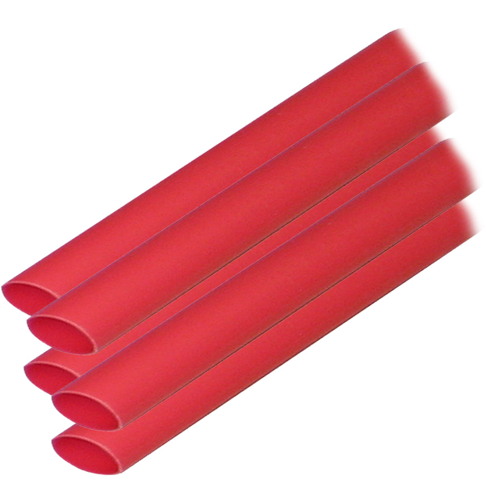 Ancor Adhesive Lined Heat Shrink Tubing (ALT) - 3/8" x 6" - 5-Pack - Red — marine wire management