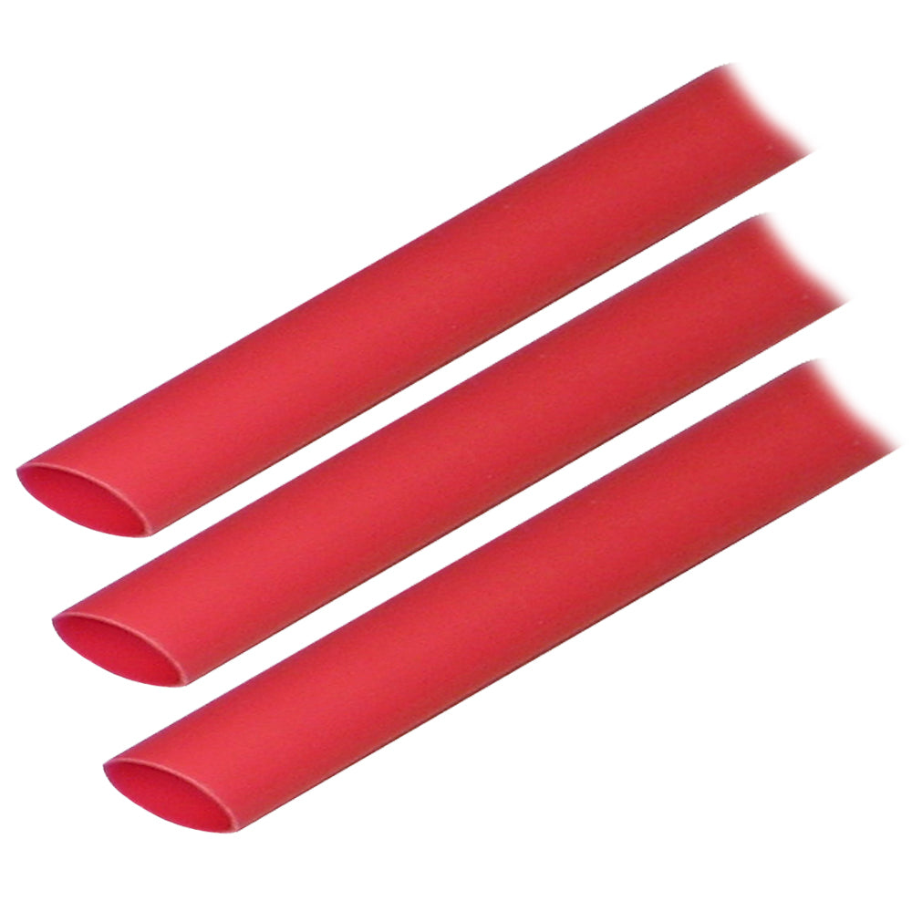Ancor Adhesive Lined Heat Shrink Tubing (ALT) - 1/2" x 3" - 3-Pack - Red — marine wire management