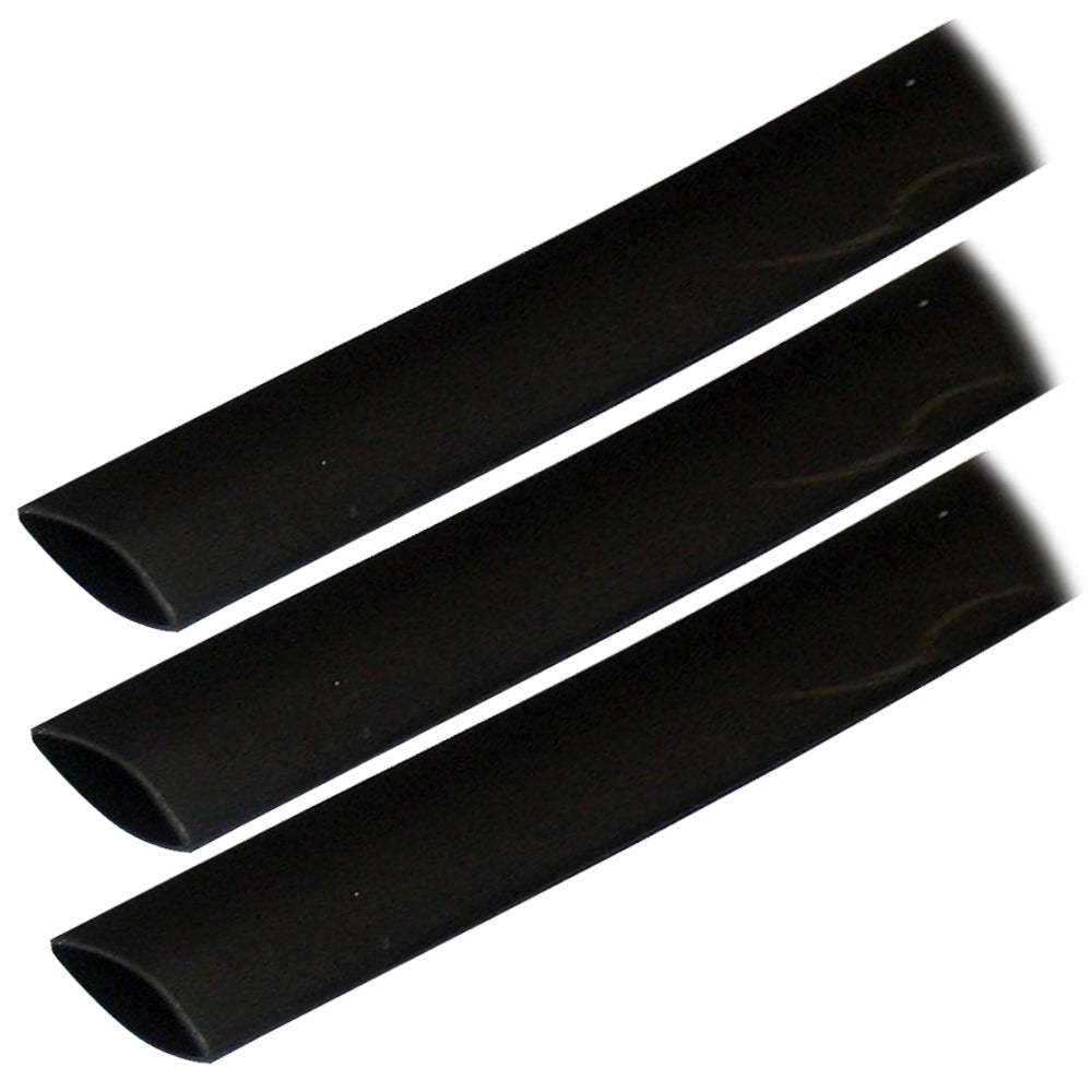Ancor Adhesive Lined Heat Shrink Tubing (ALT) - 3/4" x 3" - 3-Pack - Black — marine wire management