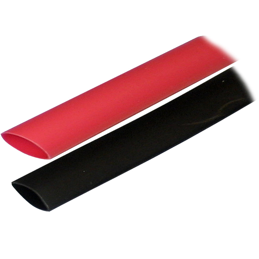 Ancor Adhesive Lined Heat Shrink Tubing (ALT) - 3/4" x 3" - 2-Pack - Black/Red — marine wire management