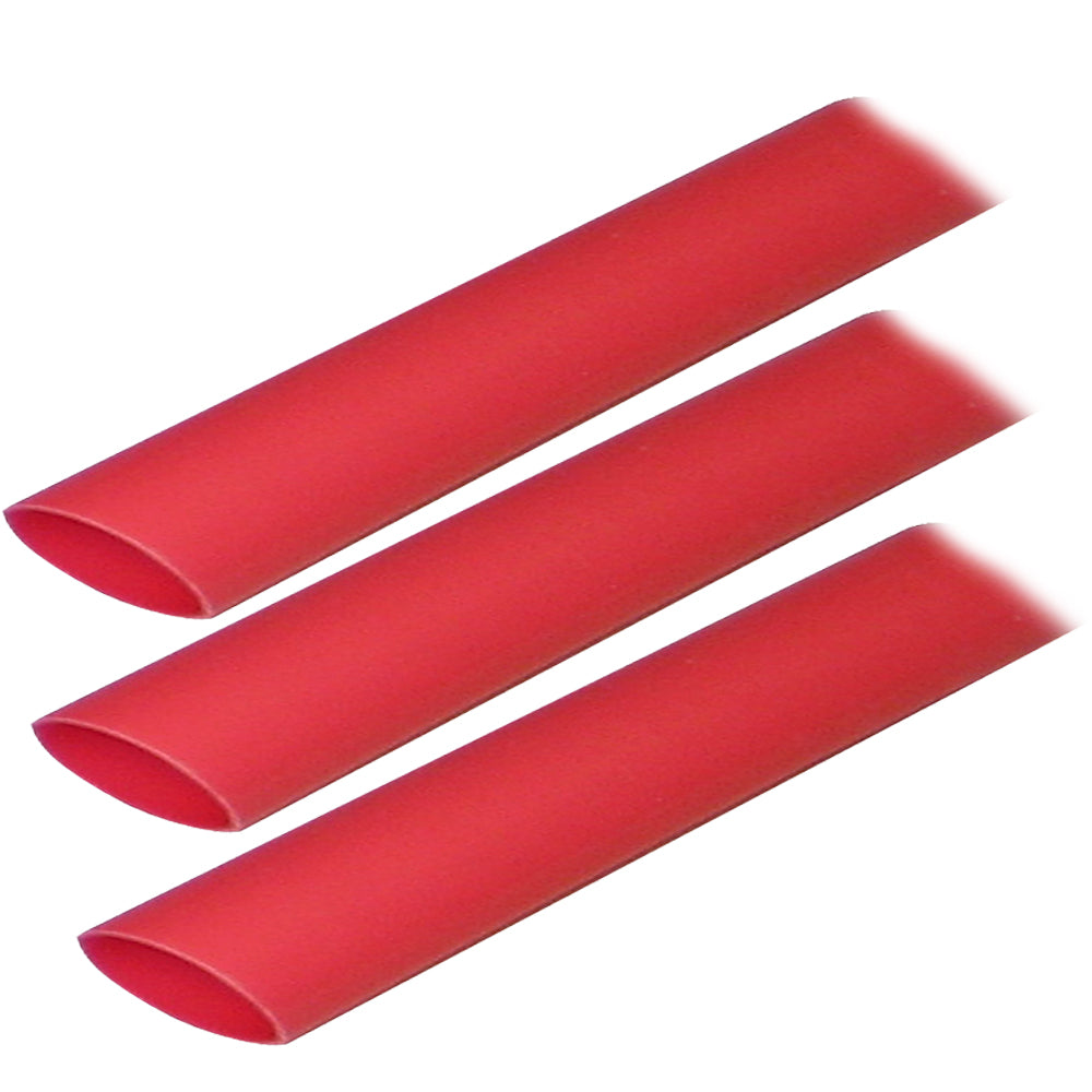 Ancor Adhesive Lined Heat Shrink Tubing (ALT) - 3/4" x 3" - 3-Pack - Red — marine wire management