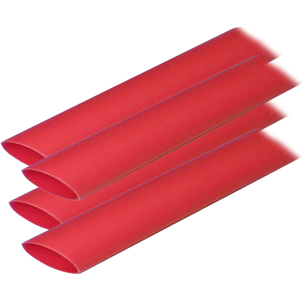 Ancor Adhesive Lined Heat Shrink Tubing (ALT) - 3/4" x 12" - 4-Pack - Red — marine wire management