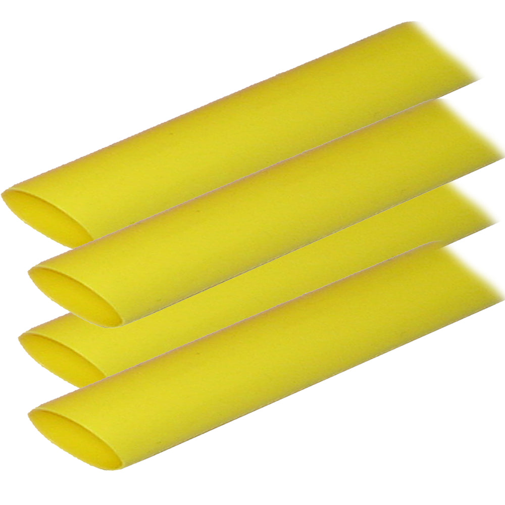 Ancor Adhesive Lined Heat Shrink Tubing (ALT) - 3/4" x 12" - 4-Pack - Yellow — marine wire management