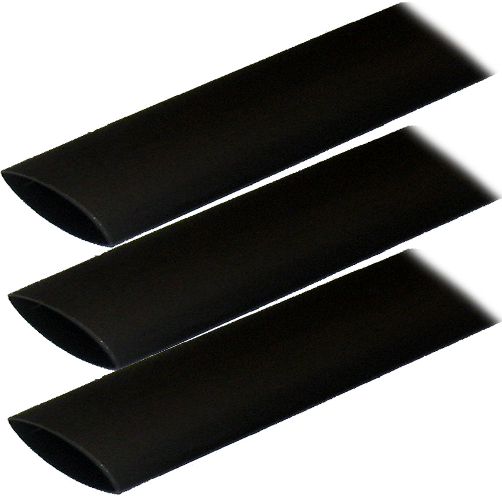 Ancor Adhesive Lined Heat Shrink Tubing (ALT) - 1" x 12" - 3-Pack - Black — marine wire management