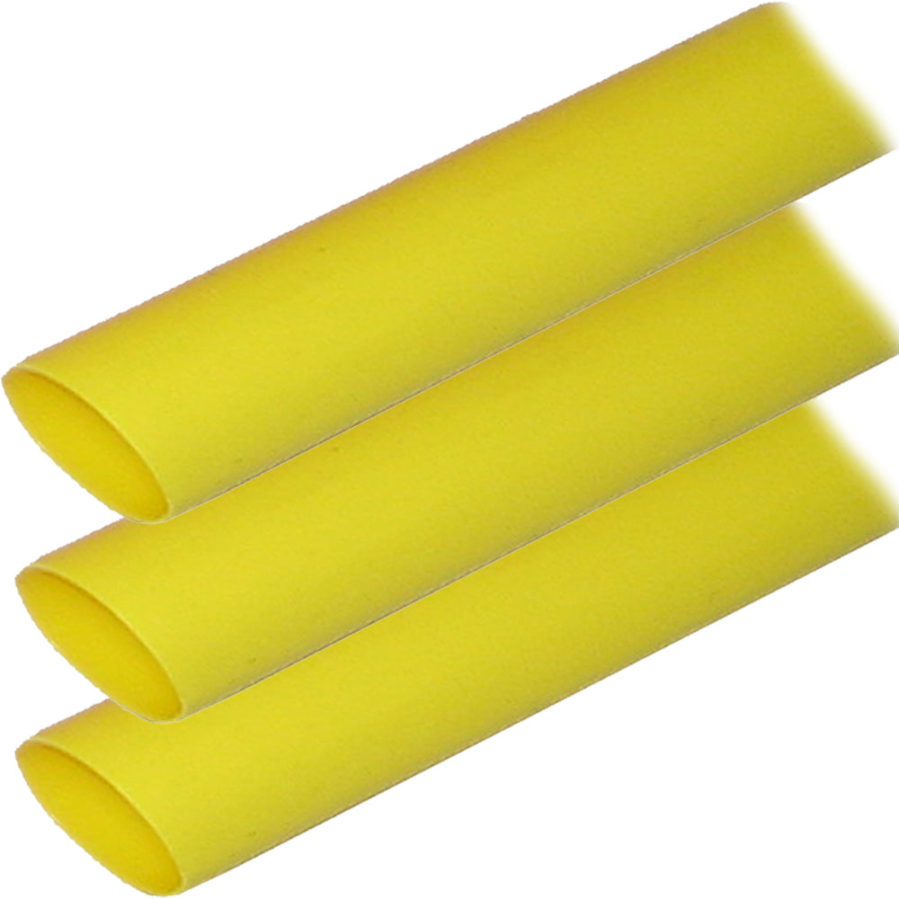 Ancor Adhesive Lined Heat Shrink Tubing (ALT) - 1" x 6" - 3-Pack - Yellow — marine wire management